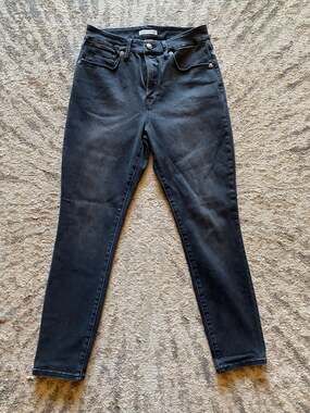 Good American Good Legs Crop Jeans, Black, Size 10/30